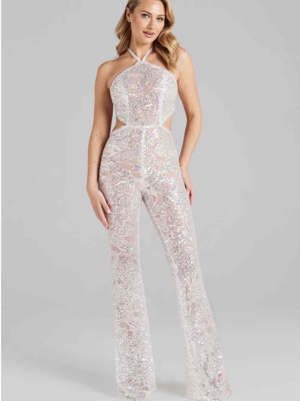 Nadine Merabi Hallie Jumpsuit in White XS